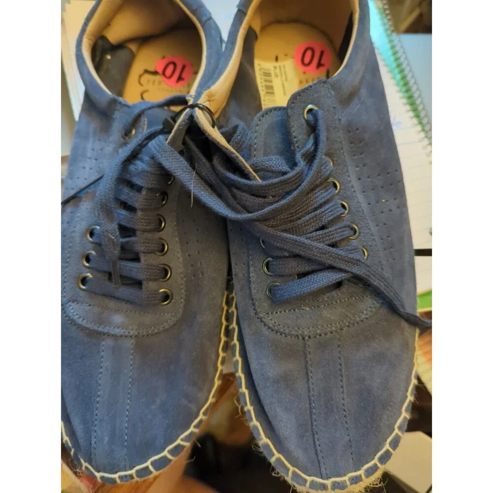 NWT Ted Baker London Antonn Navy Suede Espadrille Sneakers Sz 10
